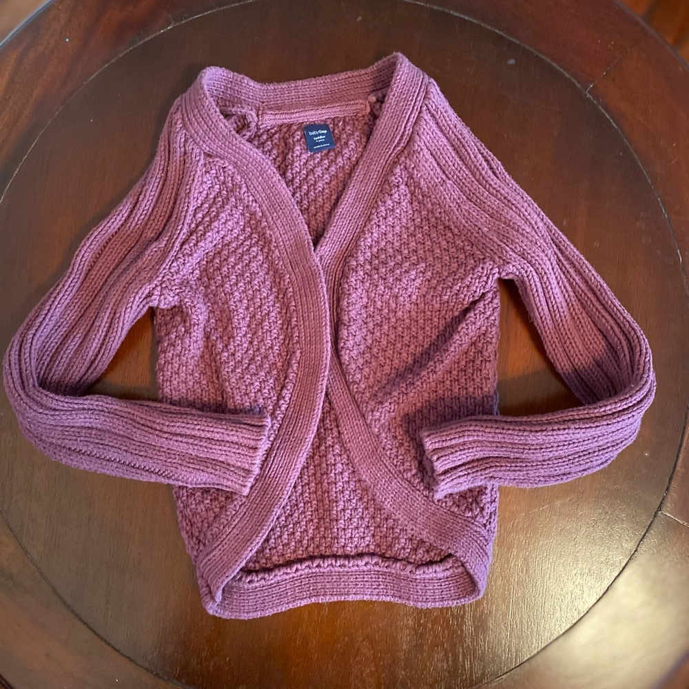 Gap Purple Cardigan Cable Knit Sweater Size 4T